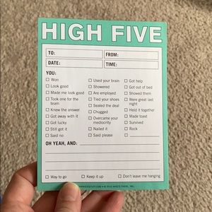 LAST CHANCE ⏳⏳ 4/10$ Knock knock high five notes.